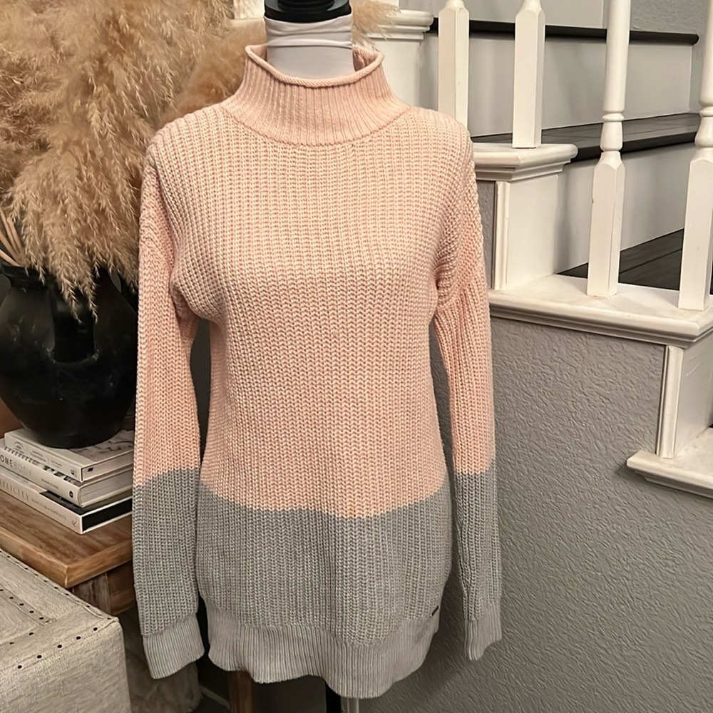 Abercrombie & Fitch Cowl Neck Sweater Color block Long Sleeve Size Small